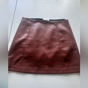 Babaton Burgundy Mini Skirt